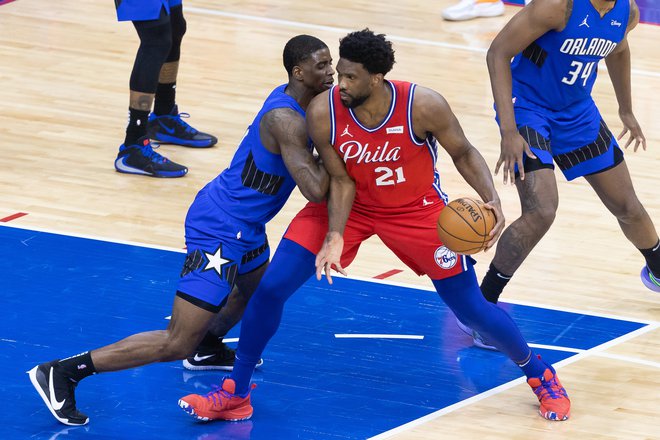 Kamerunec Joel Embiid je Philadelphio popeljal do prvega mesta v vzhodni konferenci. FOTO: Bill Streicher/Usa Today Sports