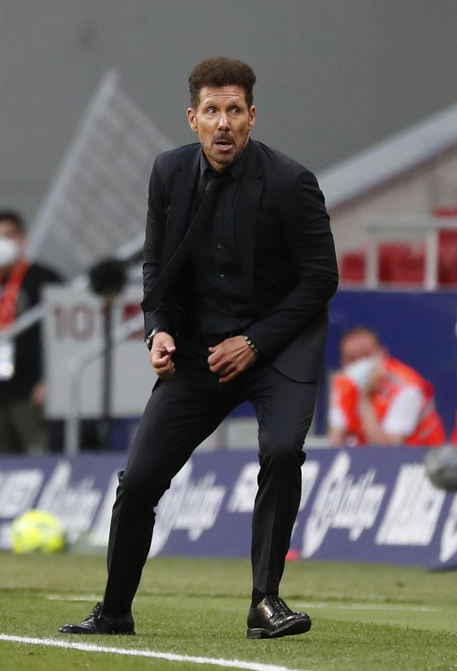 Trener Diego Simeone hoče garanje do konca prvenstva. FOTO: Juan Medina/Reuters