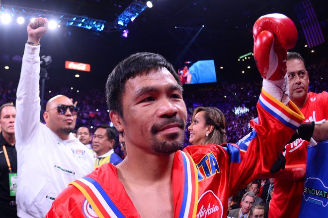 Manny Pacquiao še ne razmišlja o tem, da bi svoje boksarske rokavice obesil na klin. FOTO: Joe Camporeale/Usa Today Sports