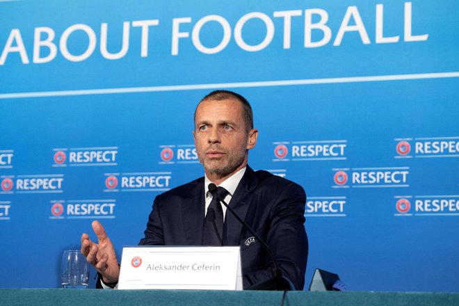 Aleksander Čeferin je pojasnil, zakaj se je Uefa odločila za ustanovitev tretjega klubskega tekmovanja. FOTO: Richard Juilliart/AFP