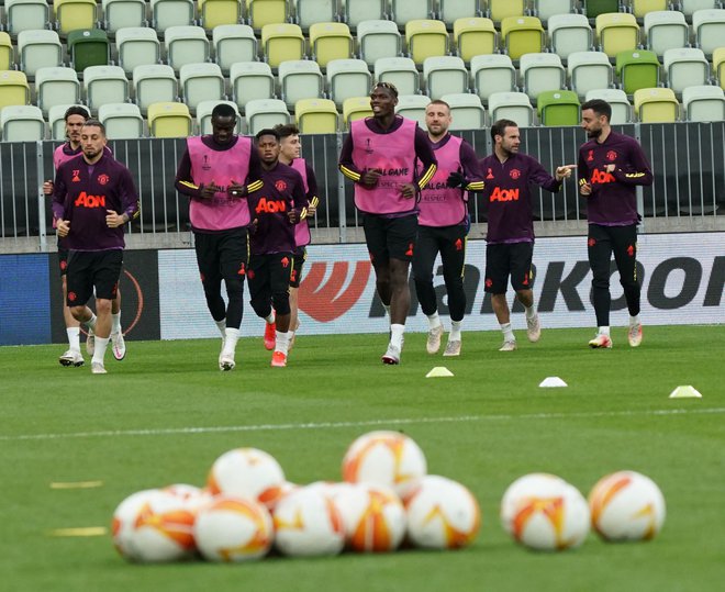 Manchester United je v Gdansk prišel samozavesten. FOTO: Janek Skarzynski/AFP