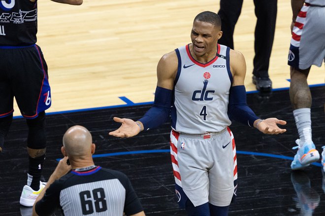 Russell Westbrook zadnje tekme ne bo ohranil v lepem spominu. FOTO: Bill Streicher/Usa Today Sports