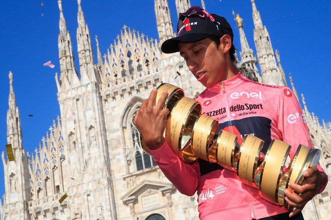 Egan Bernal je Touru 2019 dodal še lovoriko z Gira 2021. Foto Luca Bettini/AFP