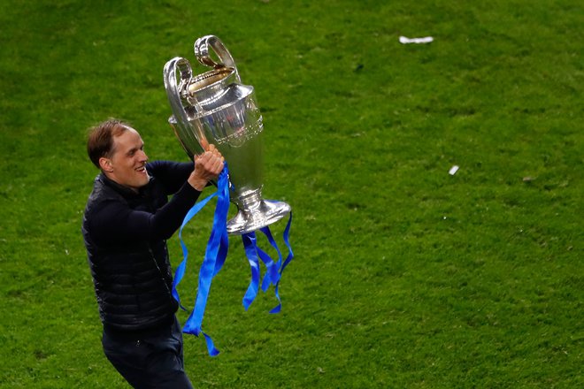 Thomas Tuchel je v drugem poskusu v devetih mesecih prišel donogometnega svetega grala. FOTO: Susana Vera/AFP