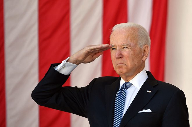Joe Biden je ob letošnjem spominskem dnevu zavzeto govoril o dolžnosti preživelih do padlih. Foto Mandel Ngan/AFP