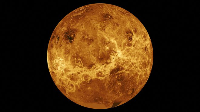 Venera, ki so jo sestavili iz podatkov sond Magellan in Pioneer. FOTO: NASA/JPL-CALTECH/AFP