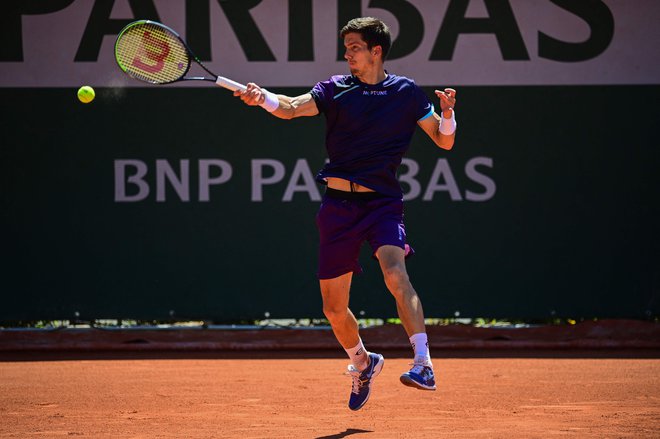 Kljub težavam z roko se je Aljaž Bedene boril po najboljših močeh. FOTO: Martin Bureau/AFP