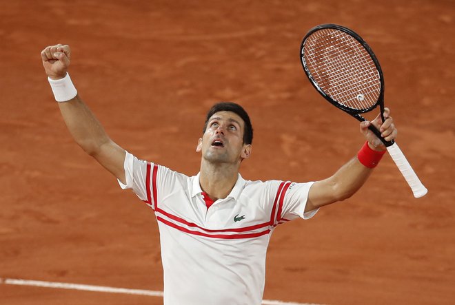 Novak Đoković se je takole veselil zmage nad Rafaelom Nadalom. FOTO: Gonzalo Fuentes/Reuters