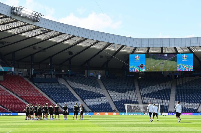 Trening češke reprezentance na štadionu Hampden Park. FOTO: Paul Ellis/AFP