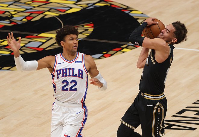 Trae Young je Atlanto popeljal k zmagi. FOTO: Kevin C. Cox/AFP