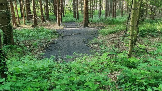 Smrdeča gmota se je razširila in pronicala v podtalje, sanacijo ocenjujejo kot izredno drago.&nbsp;FOTO: Občina Hoče - Slivnica