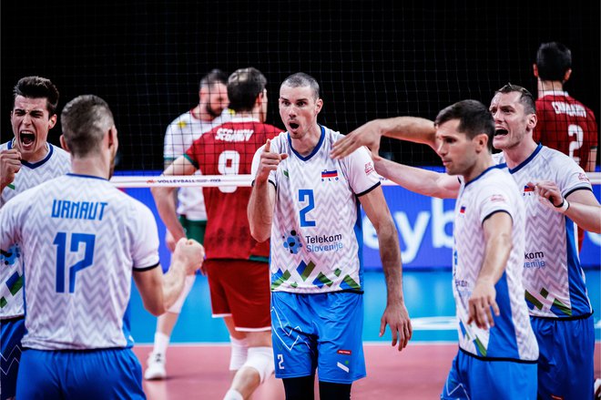 Slovenski odbojkarji so udarili piko na i uvrstitvi na zaključni turnir najboljše četverice. FOTO: FIVB