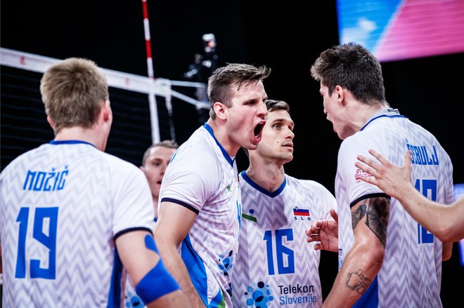 Rok Možič, Jan Kozamernik, Gregor Ropret in Klemen Čebulj so že skrajno nabrušeni. FOTO: FIVB