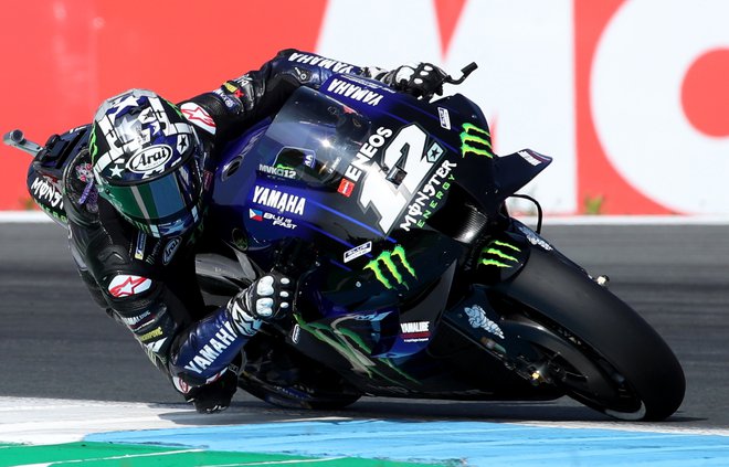 Maverick Vinales (na fotografiji) med nastopom na nedavni VN Nizozemske. FOTO: Yves Herman/Reuters