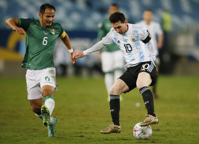 Bolivija ni bila enakovreden tekmec, a pravšnji, da je Lionel Messi še popravil strelsko statistiko v argentinskem dresu. FOTO: Mariana Greif/Reuters