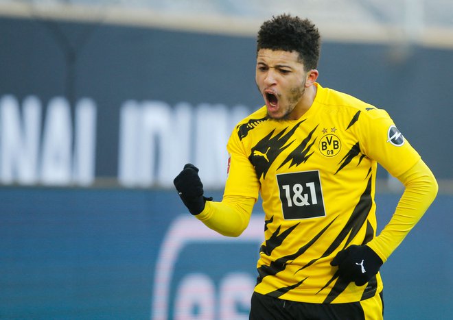 Jadon Sancho se bo vrnil v Anglijo, od koder je leta 2017 prestopil v Nemčijo k Borussii Dortmund. Zdaj je član Manchester Uniteda. FOTO: Leon Kuegeler/AFP