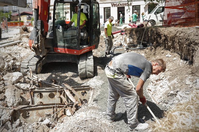 Vročina najbolj vpliva na tiste, ki kosijo na soncu, turistične delavce, šoferje in gradbince, za katere je topli del leta prava sezona. FOTO: Uroš Hočevar/Delo