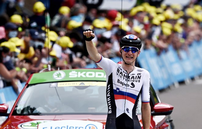 Matej Mohorič je zmagam na Vuelti in Giru dodal še prvenec na Touru. FOTO: Philippe Lopez/Reuters