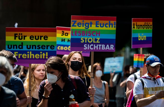 Junijska parada ponosa v Berlinu FOTO: John Macdougall/AFP