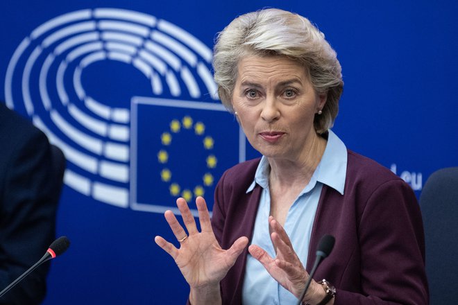 Predsednica evropske komisije Ursula von der Leyen se je spet odločno postavila na stran vladavine prava. Foto Patrick Hertzog/Afp