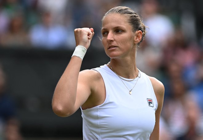 Čehinja Karolina Pliškova je svoj wimbledonski pohod k finalu začela z zmago proti Tamari Zidanšek.<br />
FOTO: Glyn Kirk/AFP