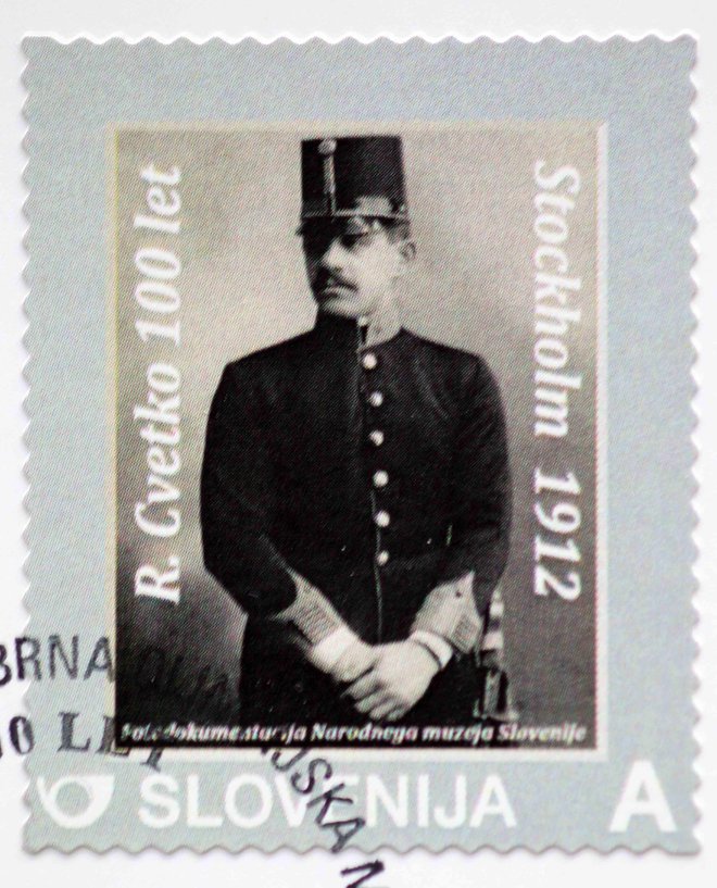 Slovenski časnik in sabljač Rudolf Cvetko se je znašel tudi na poštni znamki. FOT: Igor Mali