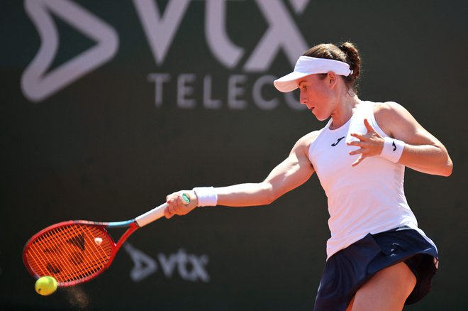 Tamara Zidanšek je osvojila turnir v Lozani. FOTO: Pierre Albouy/AFP