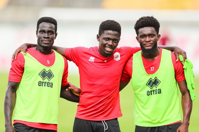 Odlični sežanski trojček Afričanovv, Denis Kouao, Doukoure Kevin Grobry, Fahd Ndzengue. FOTO: NK Tabor/facebook