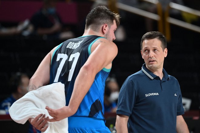 Slovenski selektor Aleksander Sekulić računa tudi na vnovič odličnega Luko Dončića. FOTO: Aris Messinis/AFP