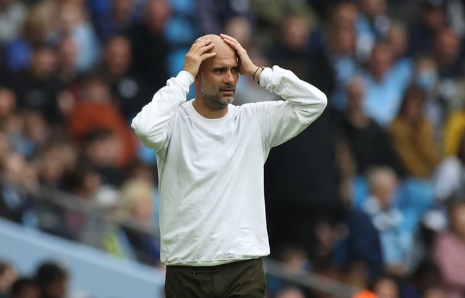 Pep Guardiola je v škripcih, prihod Harryja Kanea visi v zraku, zato bi bil Cristiano Ronaldo morda njegova zadnja napadalna rešitev. FOTO: Lee Smith/Reuters