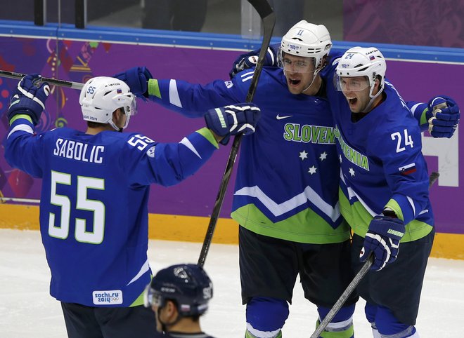 Slovenski hokejisti so vendarle dosegli zmago na turnirju v Oslu. FOTO: Grigory Dukor/Reuters