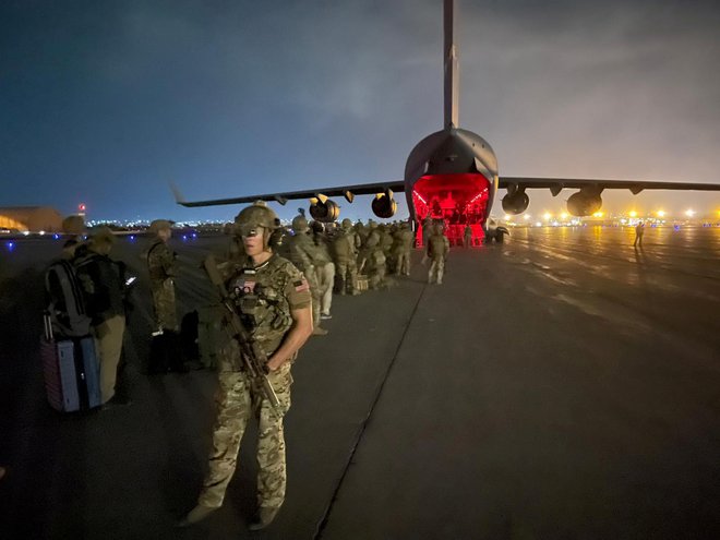 Ameriški vojaki pred odhodom iz Kabula. FOTO: Ameriška vojska prek Reuters