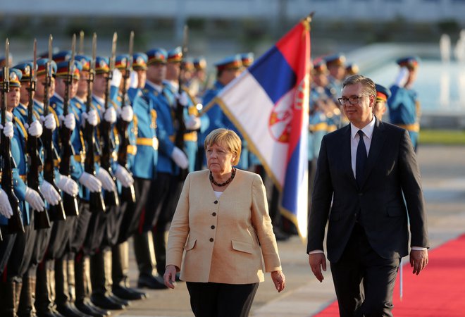 Kanclerka Angela Merkel med poslovilnim obiskom na Balkanu.<br />
FOTO: Oliver Bunic/AFP