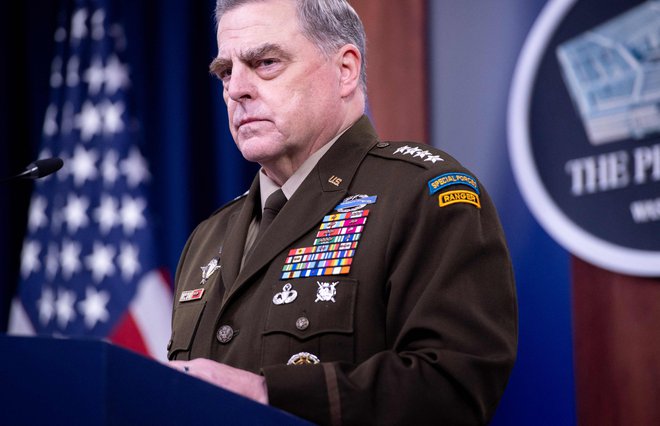 Načelnik štaba združenih poveljstev oboroženih sil ZDA&nbsp;general Mark Milley. FOTO: Saul Loeb/AFP
