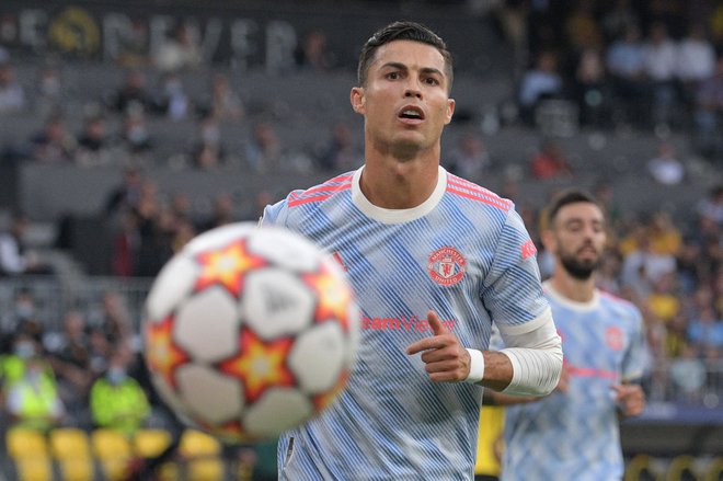 Cristiano Ronaldo je v Švici zabil gol za še boljšo osebno statistiko v ligi prvakov. FOTO: Sebastien Bozon/AFP