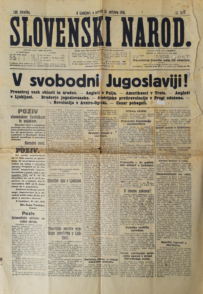 Navdušenje nad Jugoslavijo, leto 1918. FOTO: Muzej tiska