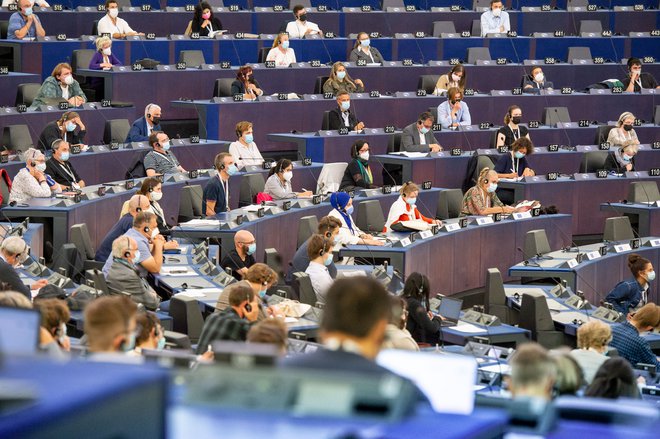 Poslanske sedeže v evropskem parlamentu v Strasbourgu je ta konec tedna zasedlo dvesto posameznikov iz vseh delov EU, ki so se udeležili enega ključnih delov konference o prihod&shy;nosti Evrope. Foto Brigitte Hase