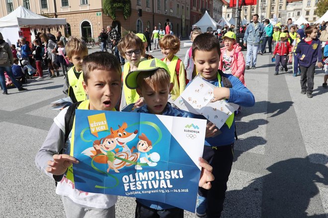 Kongresni trg in park Zvezda v Ljubljani sta prizorišče letošnjega olimpijskega festivala. FOTO: Aleš Fevžer