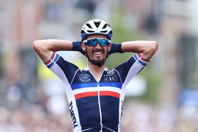 Julian Alaphilippe je najboljše privarčeval za konec. FOTO: Kenzo Tribouillard/AFP