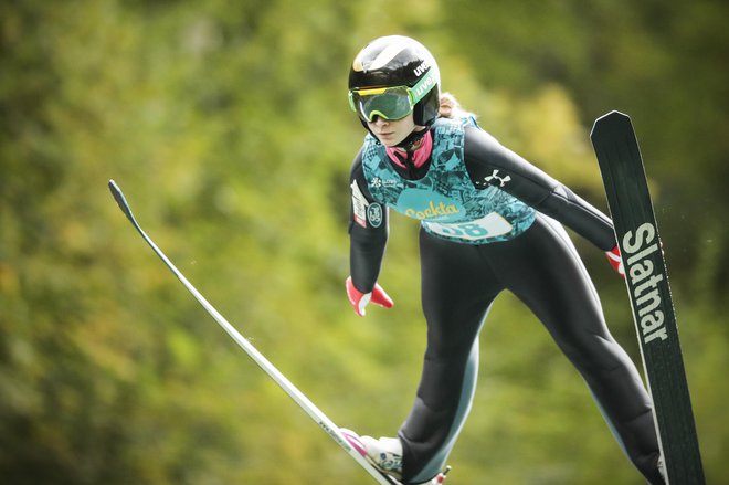 Nika Prevc bo v soboto prestala ognjeni krst med svetovno elito. FOTO: Uroš Hočevar/Delo