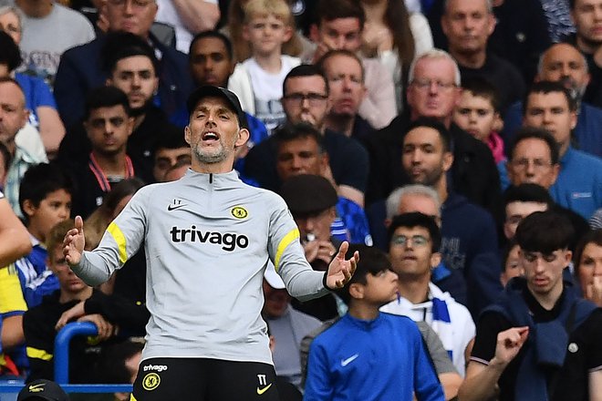 Thomas Tuchel med tekmo z Man. Cityjem na Stamford Bridgeu. FOTO: Ben Stansall/AFP