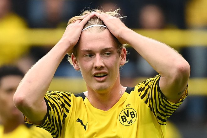 Ne, za Borussio Dortmund ni zadel Erling Braut Håland, temveč Norvežanu zelo podobni Julian Brandt. FOTO: Ina Fassbender/AFP