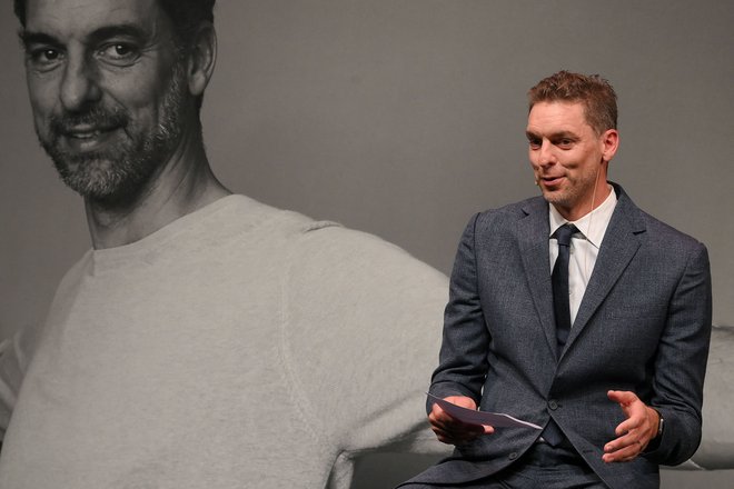 Pau Gasol med poslovilno novinarsko konferenco. FOTO: Lluis Gene/AFP