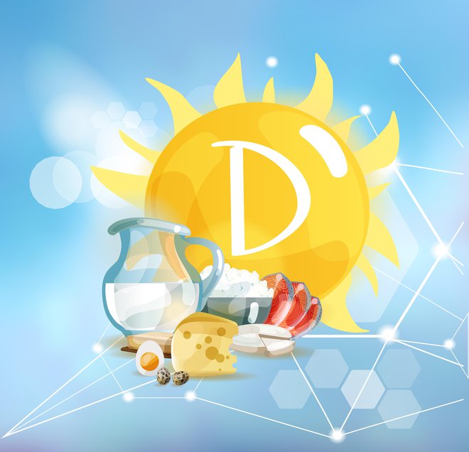 Vitamin D je edini vitamin, ki ga lahko človeško telo v zadostni količini biosintetizira, in sicer v koži pod vplivom ultravijolične svetlobe (UVB). Dobimo ga tudi s prehrano, a le redka živila so z njim bogata. Foto Shutterstock