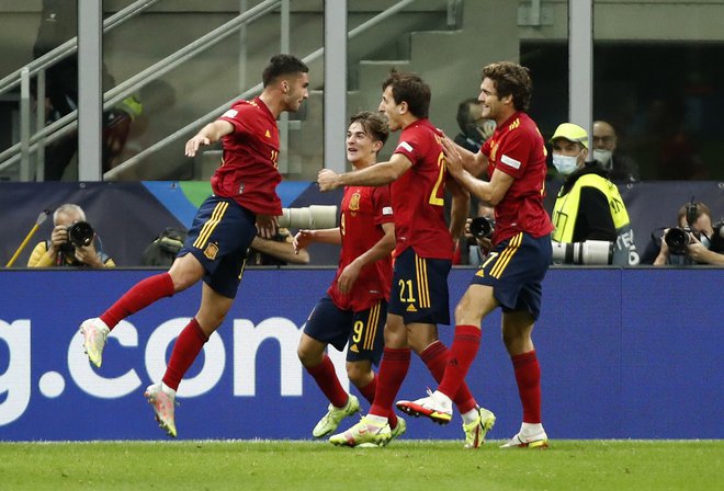 Ferran Torres je dvakrat zadel v polno v prvem polčasu. FOTO: Alessandro Garofalo/Reuters