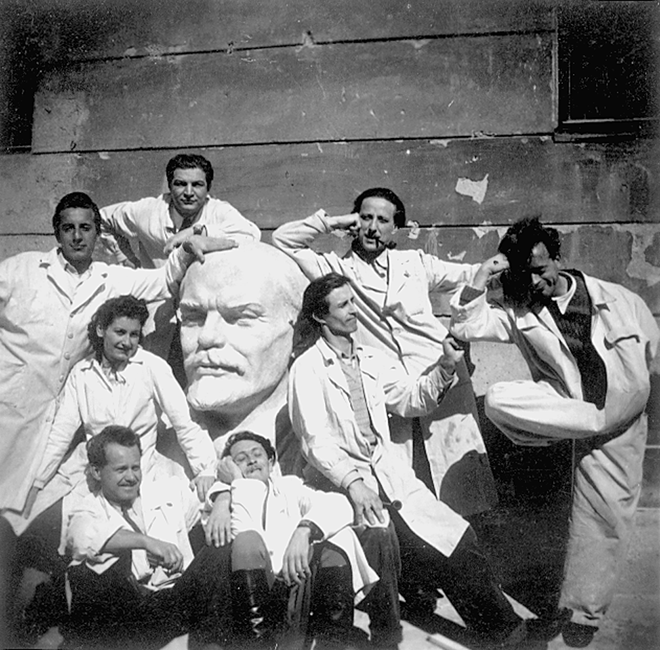 Ivan Štrekelj s kolegi na akademiji leta 1949 FOTO: iz knjige Ivan Štrekelj Petre Rezar
