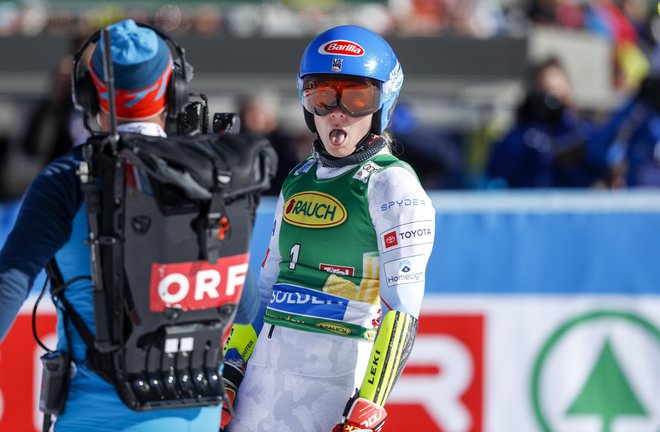 Mikaela Shiffrin je še enkrat ugnala celotno svetovno elito. FOTO: Matej Družnik/Delo
