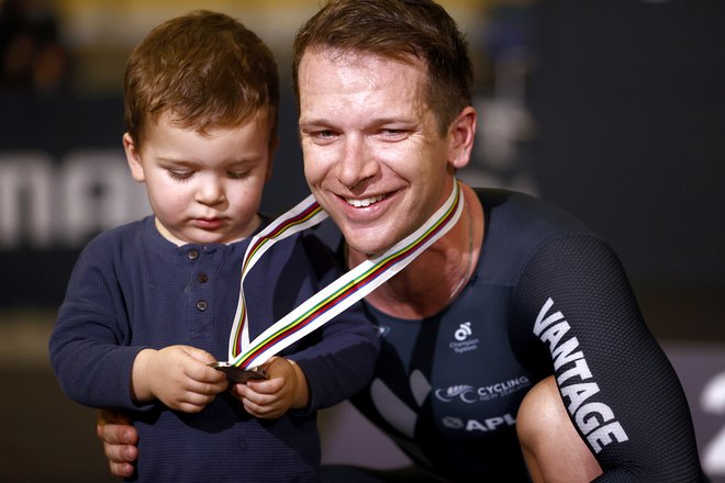 Aaron Gate je v Omniumu osvoji srebrno medaljo. FOTO: Christian Hartmann Reuters
