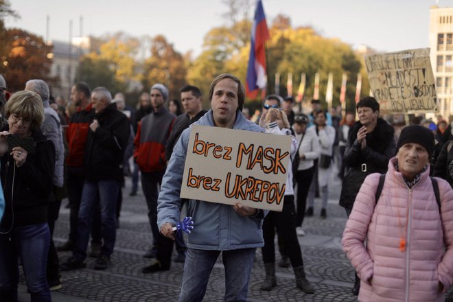 Protest v Ljubljani. FOTO: Voranc Vogel/Delo
