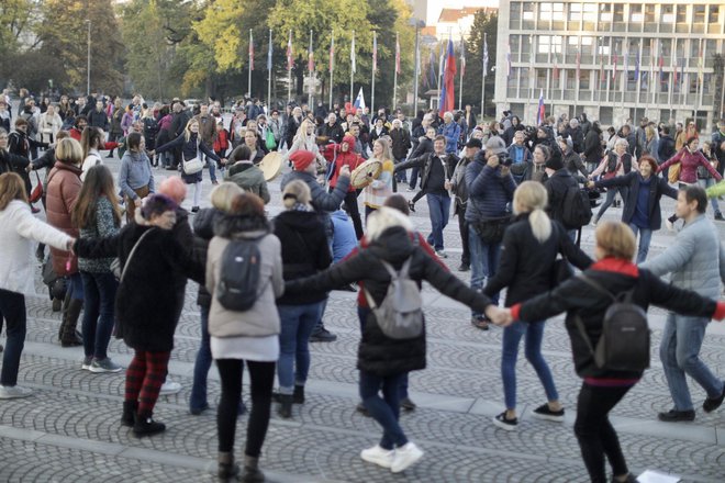 Protest v Ljubljani. FOTO: Voranc Vogel/Delo
